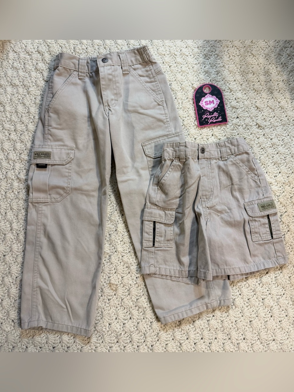 Wrangler Kids Khaki Cargo Pants & Shorts Set